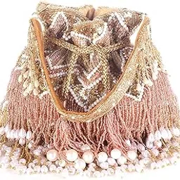swisni rose gold designer jhallar potli bag-picture-32
