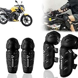 Auto Pearl Motorcycle Knee Shin Guards Elbow Pads, 4 in 1 Monstor Style Knee Shin Safe Protection Armor for Moto Cycling Racing compatible with Raider (Black, 4Pcs)-image-86