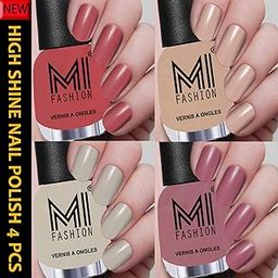 Mi Fashion Gloss Shine Nail Polish Combo Sets Of 4 Pcs, Glossy Finish, 12Ml Each Multicolor-image-41