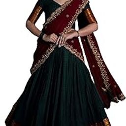 South Indian Traditional Pattu Lehenga Choli for Women-picture-22