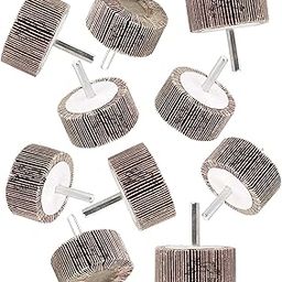 RABBIT® Flap Mop Wheel, Shank Mounted Resin Bond Aluminium Oxide Flap Wheels 80mm x 25mm x 6mm for Power Rotary Tool, 60#80#120-10Pcs-image-75