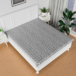 Kuber Industries Mattress Protector | PVC Double Bed Mattress Protector | Waterproof Mattress Protector Cover | Check Dustproof Mattress Protector | 80x80 Inch | Gray-20