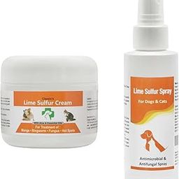 Healthy Paw Life Lime Sulfur Cream and Spray Combo for Pet Care - 50 gm and 100 ml - Treats Skin Issues, Mange, Ringworm, and More-image-92
