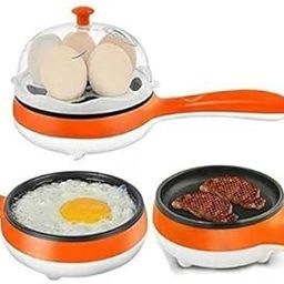 Multipurpose Single Layer Handle Egg Boiler with Non Stick Fry pan Electric for Omelette Maker and Other Egg Variety(Pack Of 1, MultiColor)-24