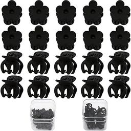 FAMEZA 12 pcs Black Hair Clips Mini Claw Clips|Small Hair Clips for Girls|Hair Clips for Thin Hair 1.1" Flower Hair Clips Hair Claw Clips for Short Hair||BLACK COLOR-image-43