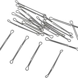 ATORSE 20pcs Double Eyed Wire Shank Waddington Shank for Fly Lure Tying Length 35mm-27