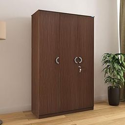 ASHAHZ Massif 3 Door Wardrobe Without Mirror | Engineered Wood Almirah | with 8 Shelves & 1 Rod | 1 Year Warranty | Legno Oak-image-71