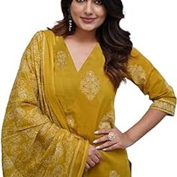 Women's Pure Cotton Hand Block Print Kurti Pant Dupatta Set for Women | Ethnic Suit Set |Printed Suit Set| Stylish Kurta Set|Soft Cotton Dress Set|3 Piece Kurta Set for Ladies-image-105
