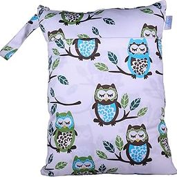 Chic Buddy Waterproof Wet Bag, Washable, Reusable for Travel, Beach, Pool, Stroller, Diapers, Dirty Gym Clothes, Wet Swimsuits, Toiletries (BARN OWL, Wet Bag/Dry Bag)-23
