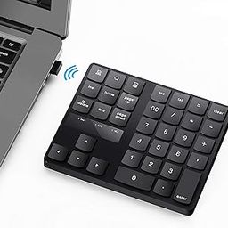 Numeric Keypad, 35-Keys Portable USB Wireless Numeric Keypad Rechargeable Ultra-Silent External Numeric Pad for MacBook/MacBook Pro/Air and Windows Laptop (Black)-21