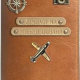 Stylish Unisex Vegan Leather Passport Cover for Men, Women | ZINDAGI NA MILEGI DOBARA | Passport Cover Case Travel Accessories (Tan)-image-15