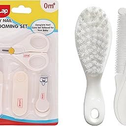 LuvLap Baby Grooming Combo, 2 pcs Set (White,Grooming Kit & Comb/Brush Set)-9
