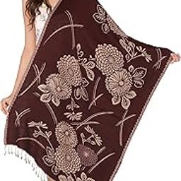 Women's Viscose and Acrylic Winter Reversible Shawl-image-21