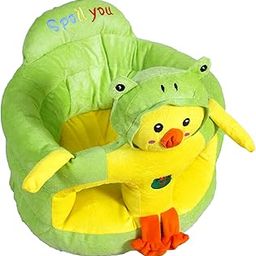 KALYAN HOME DECOR Kids Monkey Design Soft Sofa Chair | Plush Baby Support Seat | Skin-Friendly Fabric | Cute Animal Chair for Toddlers & Kids (Green and Yellow)-image-12