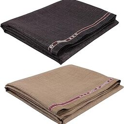 Men's Poly Cotton Self Design 1.2 m Each Unstitched Trouser Fabric (Brown, Free Size) -Combo of 2 Pieces-picture-10