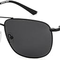 By Lenskart | Full Rim Square Stylish Sunglasses | Polarized And 100% UV Protected | Men & Women | Medium | Vc S13116-10