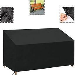 Bliifuu Outdoor Bench Cover, 2-Seater Patio Chair Cover Waterproof UV Resistant Rip Proof, Garden Furniture Sofa Cover 52.7 Inch, Black-picture-38