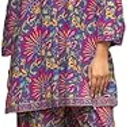 Women's Regular Midi Kurta Ethnic Finesse Redefined: Add a Touch of Grace to Your Wardrobe with Our Cotton Blend Printed Kurti Pant Sets-picture-19
