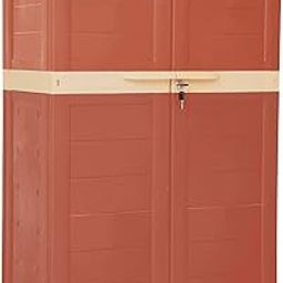Prima Delta-Deluxe Plastic Shoe Cabinet with Extension for More Storage (Medium) | Space Organizer | Shoe Rack for Home & Office, Red Brick Beige-image-14