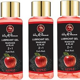 Way Of Pleasure Lube Massage & Lubricant Gel Water Based Lube Non-Sticky Apple Flavor Lube Pack Of 3-image-89