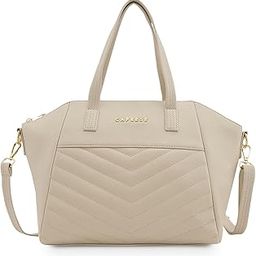 Lucya Satchel Medium Beige Bag for Women with Adjustable & Detachable Strap|Versatile Shoulder, Crossbody & Handheld Bag for Work, Travel, and Everyday Use, Spacious with Multiple Compartments-image-7