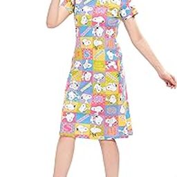 Women Snoopy Printed Cotton Sleep Shirt | Short Nighty for Women 520-picture-5