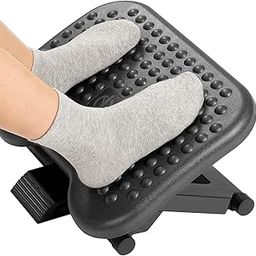 Metron Adjustable Under Desk Footrest | Plastic Foot Rest for Under Desk at Work with Massage Texture | Foot Stool Under Desk with 3 Height Position & 30-45 Degree Tilt Angle Adjustment-image-8