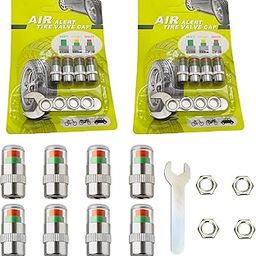Tyre Pressure Monitoring Caps 18pcs 2 Sets, Car Tyre Pressure Monitoring System Valve Caps, Universal Fit for Cars Trucks Motorcycles, Tyre Pressure Monitoring System with Secure Seal Design-36