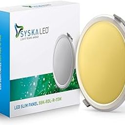 SYSKA (RDL-R-15W 3000K Yellow, Cool Day Light, Polycarbonate Led Slim Downlight - Yellow-9