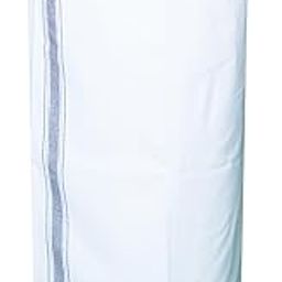 100% Pure Cotton Men's White Dhoti/Dhoties/Mundu with color border(S.P)- 2mts-image-93
