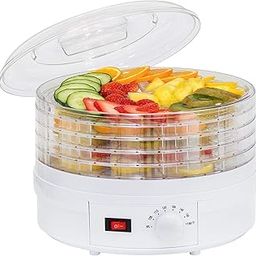 Food Dehydrator Machine with 5 Trays Food Dehydrator Countertop Preserver Jerky Maker (White)-29