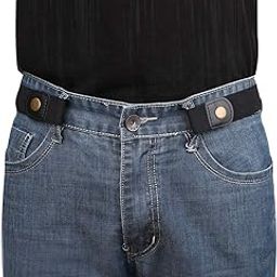 No Buckle Invisible Elastic Belt for Men/Women Black, Fits waist 24-35in-image-54