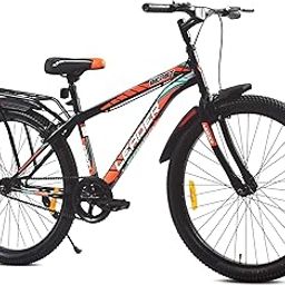 Leader Beast 26T IBC Premium City Bike Cycle with Inbuilt Carrier, Single Speed Cycle for Men, Matt Black - Ideal for Ages 10+, Rigid, 18 inches-21