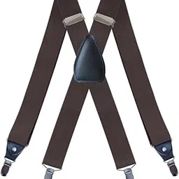 yashidun Men's X Shaped Elastic Suspenders with 4 Metal Clips Adjustable Strap-picture-7