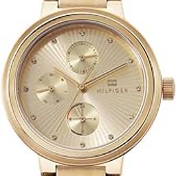 Quartz Champagne Dial Golden Stainless Steel Strap Analog Watch for Women-image-21