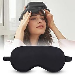 Jenna™ Natural Silk Sleeping Eye Shade Mask Cover for Insomnia, Meditation, Puffy Eyes and Dark Circles Black-25