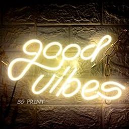 SG PRINT Good Vibes Led Signs - Neon Lights For Bedroom, Neon Wall Signs, Game Room Decor, Party, Bar Neon Decor (16 X 8 Inch) (WARM WHITE)-image-97