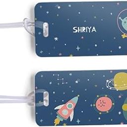Zooboo Personalized Luggage Tag with Kid's Name, Silicon Strap Tags for Bags and Suitcase, Best Birthday Return Gift for Kids with Space Explorer Theme-image-50