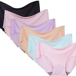Women's Invisible Seamless Hipster Panties Mid-Rise No Show Laser Cut Brief Underwear Pack of 6-picture-42