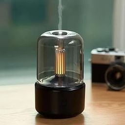 DONDA 2 in 1 Table Lamp and Air Humidifier - Aromatherapy, Candlelight Effect Essential Oil Diffuser for Home, Office, and Car, Room (Black)-image-5
