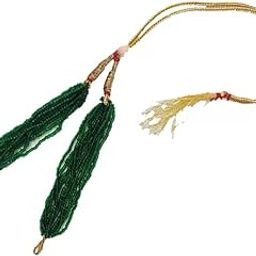 Womens Beads Pendant Adjustable Dori Green For Silk Thread, Terracotta Jewellery And Quilling Jewellery,Glass-2