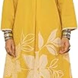 Cotton Yellow Floral Print Asymmetric Tunic Co-ord Set-image-14
