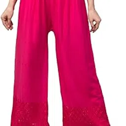 trend level Women's Chicken embroidery Regular Fit Rayon Palazzo (FREE SIZE 30 TO 38)-picture-19