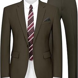 2 Piece Men's Suit One Button Slim Fit Suit for Men Solid Color Blazer and Pants Tie and Square Wedding Business Party-image-35