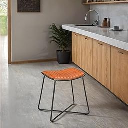 Kraft Creations Leather Stool | Living Room Furniture | Home Furniture-30