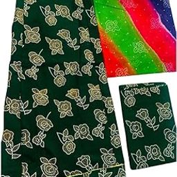 Traditional Rajasthani Cotton Lehanga Suit, Floral Print with Multicolour Dupatta, Women's Poshak-picture-29