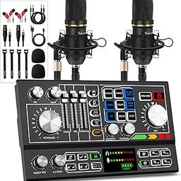 Hayner-Seek MHS117 2-Channel Modern-Professional Podcast Equipment Bundle with Audio Mixer, Condenser Microphones, 48V Phantom Power, USB, AUX Connectivity for Live Stream/Record/Game-image-29