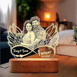 ZOCI VOCI Personalized Acrylic LED Lamp – Romantic Gift for Valentine’s Day, Personalized Gift for Couples (Love Gives Wings, Lamp Only)-12