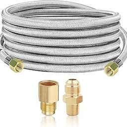 MOFLAME 3/8" Female Thread Stainless Steel Braided Propane Gas Hose with Converter Coupling, 1/4" NPT and 1/2" NPT Adapter-image-60