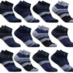 DGH 12 PCS SPORTS SOCKS Cotton Multi-Color Free Size Machine Washable Ultimate Comfort And Performance-image-1